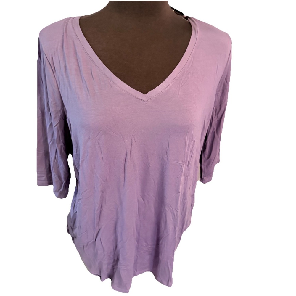 Felina Women's Super Soft Layering Long Sleeve Purple Comfy Shirt Sz XL